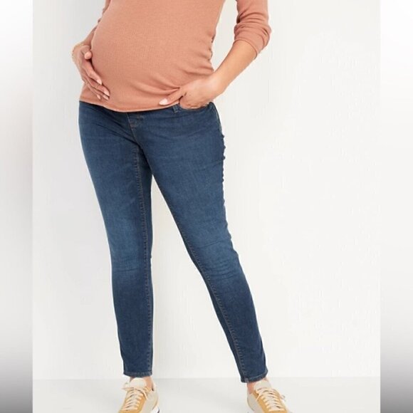 Old Navy 4 Small Maternity Jeans Jegging Full Panel Pregnancy Pants Skinny Leg 4 - Picture 1 of 10